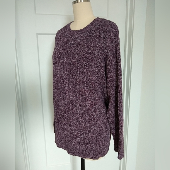 Kim Rogers Soft Cotton Merled Purple Crew Neck Sweater Relaxed Fit 2X - Picture 4 of 9